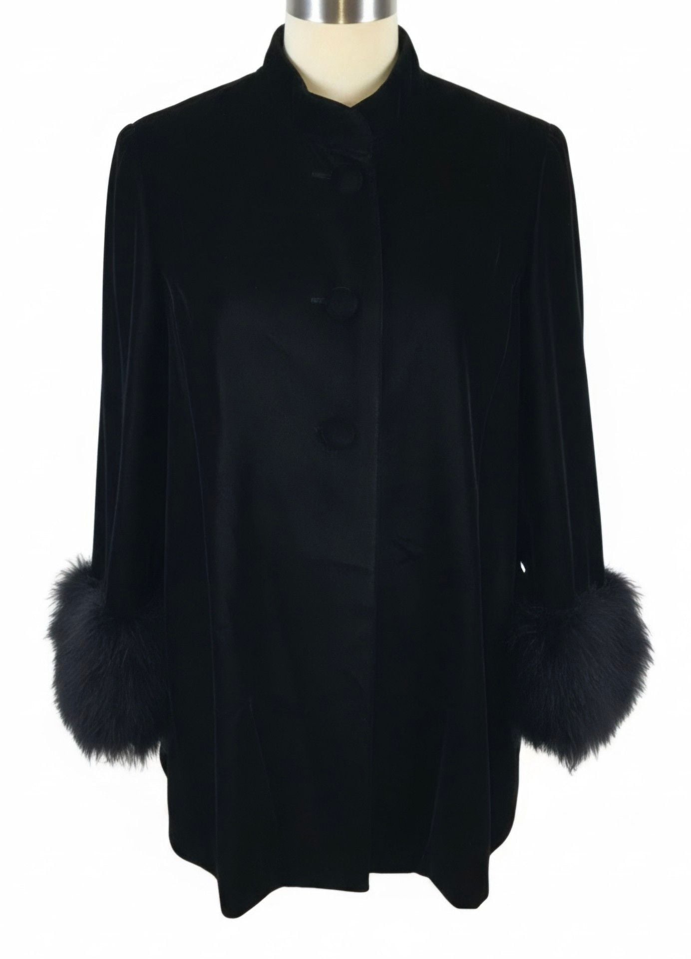 VINTAGE 52702 Rayon Velvet Jacket Black 2
