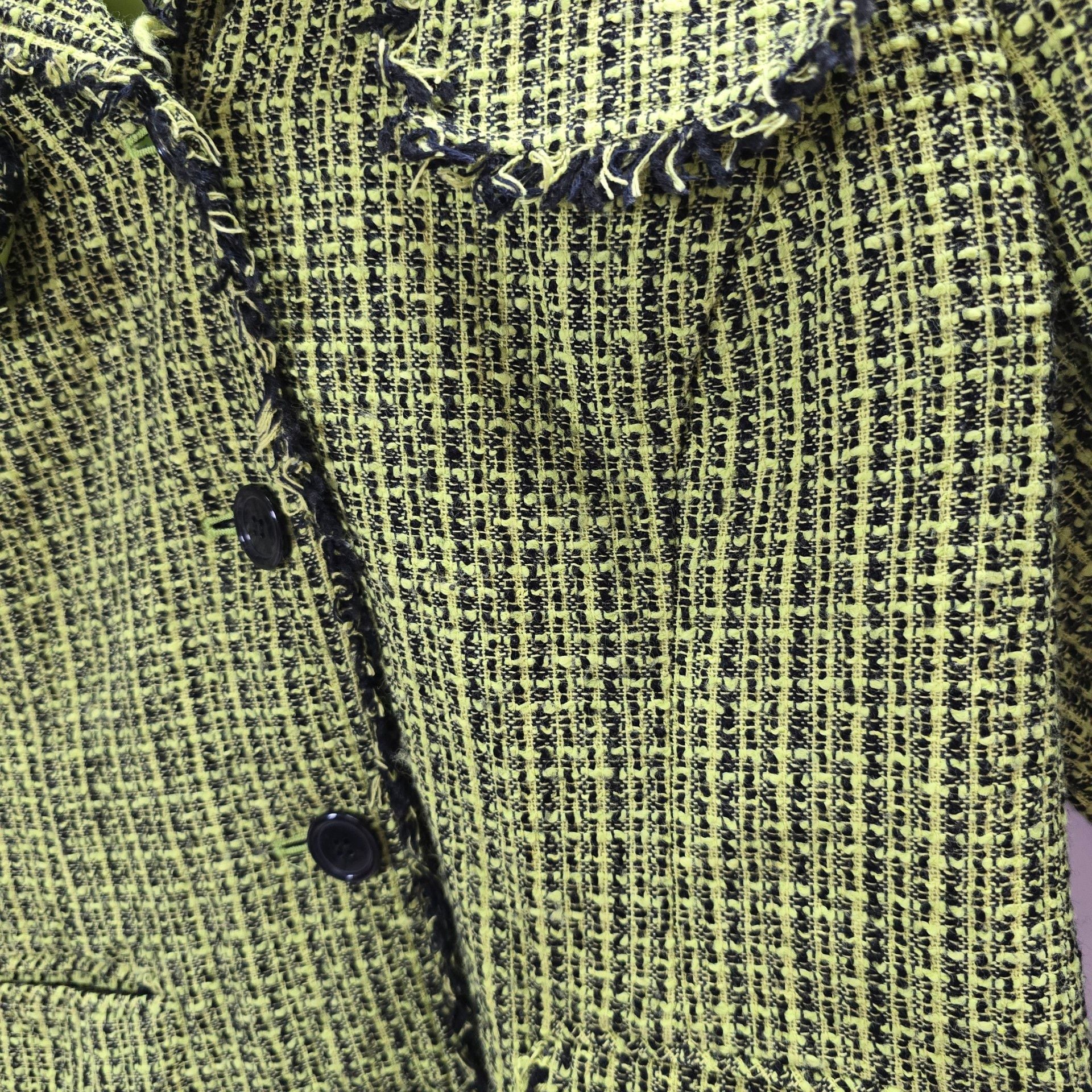 Evan-Picone Tweed Jacket Size 14 Lime Green 3