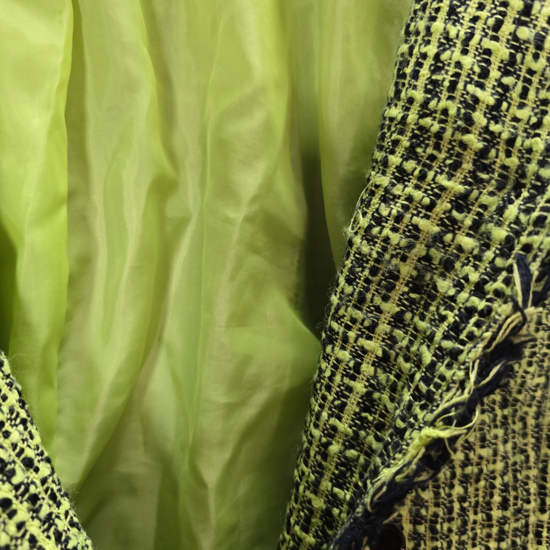 Evan-Picone Tweed Jacket Size 14 Lime Green 7