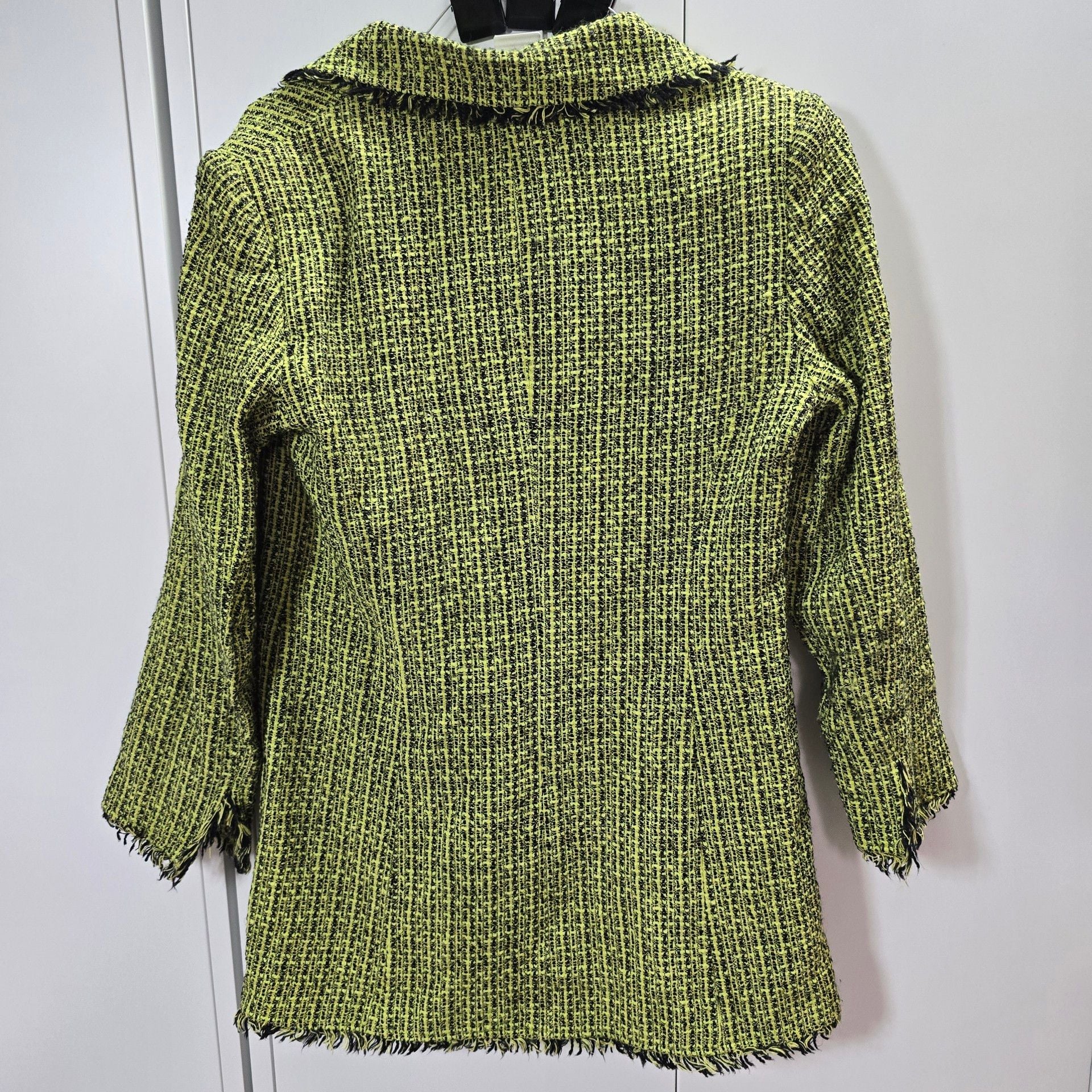 Evan-Picone Tweed Jacket Size 14 Lime Green 8