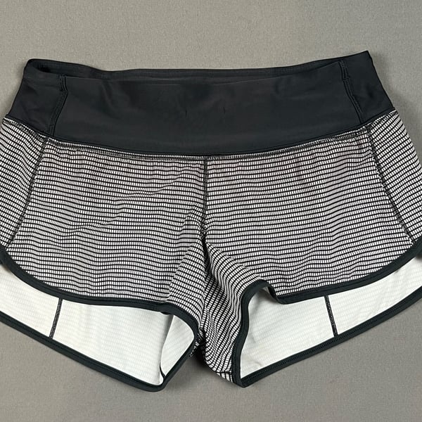 Lululemon Speed Up Shorts Black White Checkered
