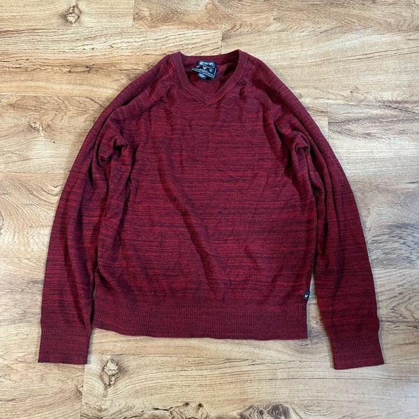American Eagle Outfitters Sweater Red Marled Long Sleeve Pullover