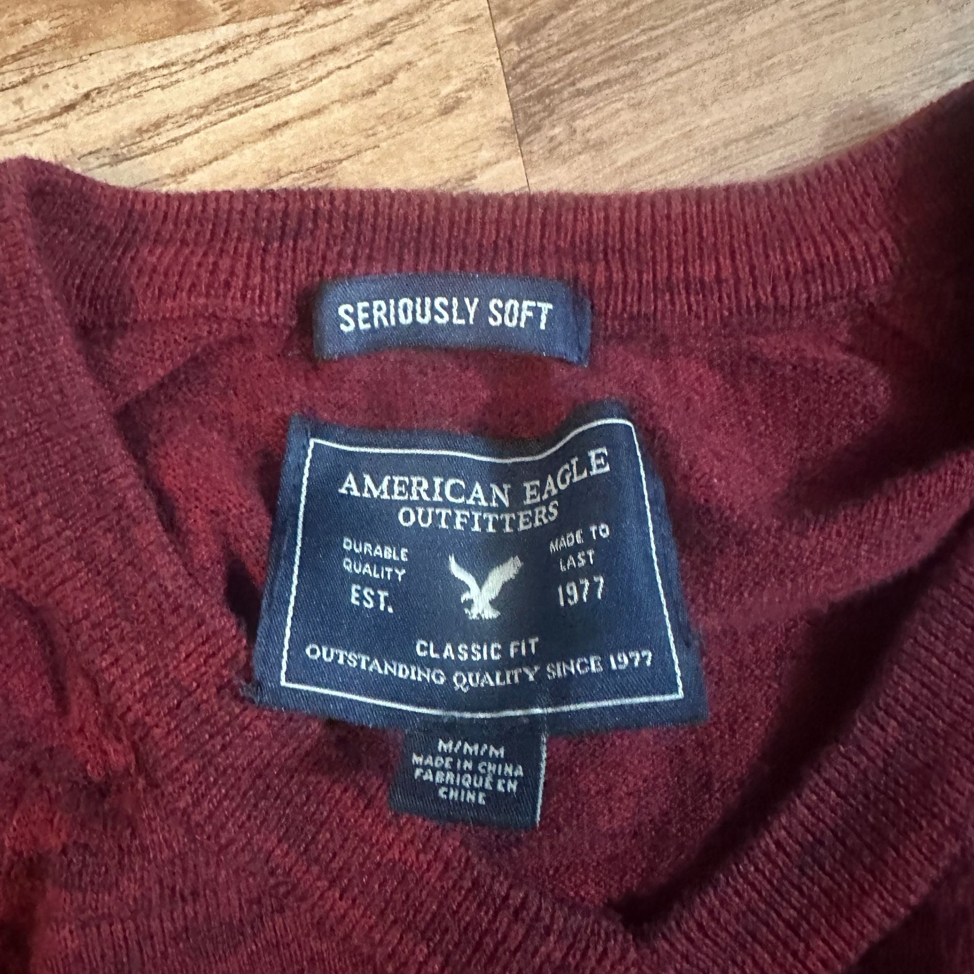 American Eagle Outfitters Sweater Red Marled Long Sleeve Pullover 3