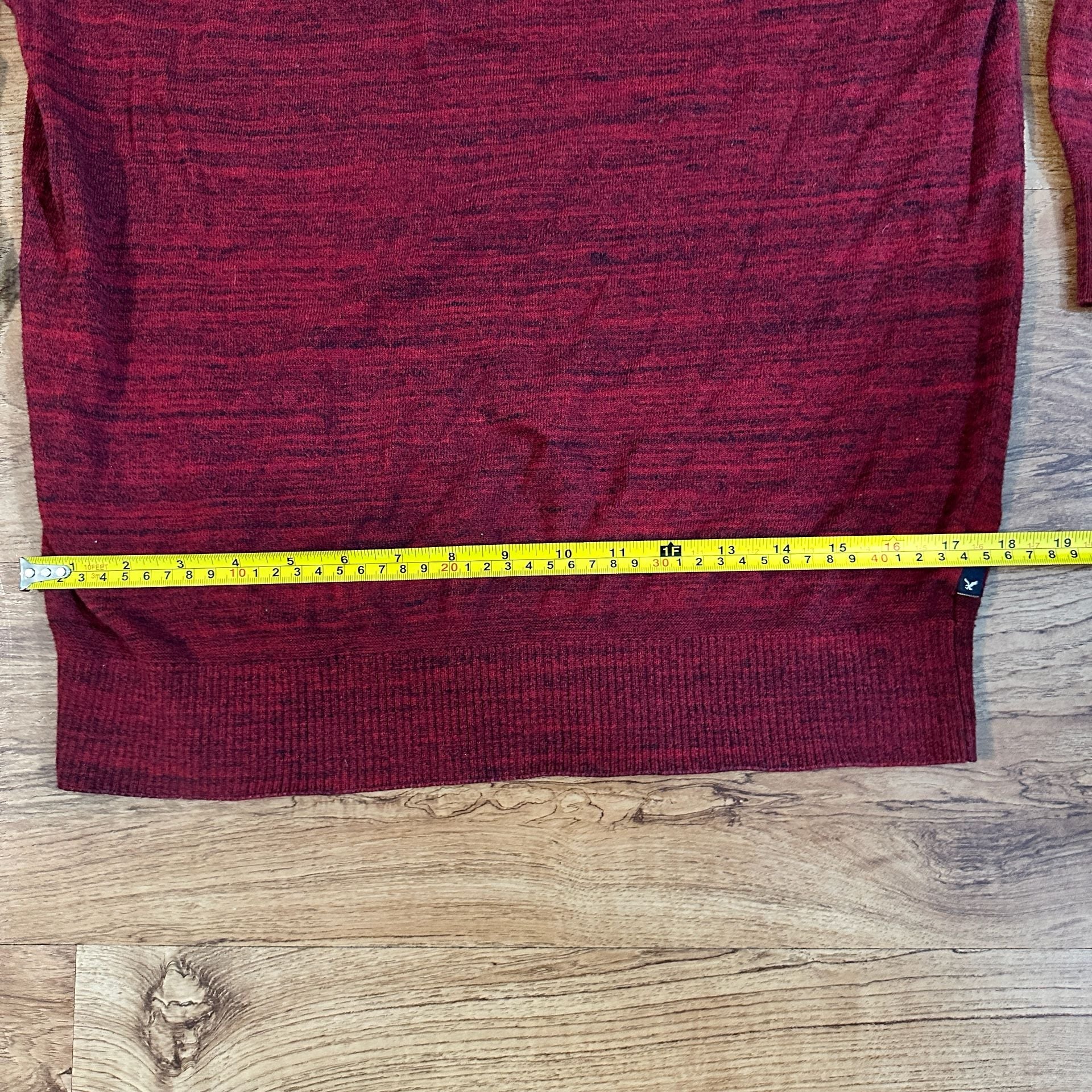 American Eagle Outfitters Sweater Red Marled Long Sleeve Pullover 4