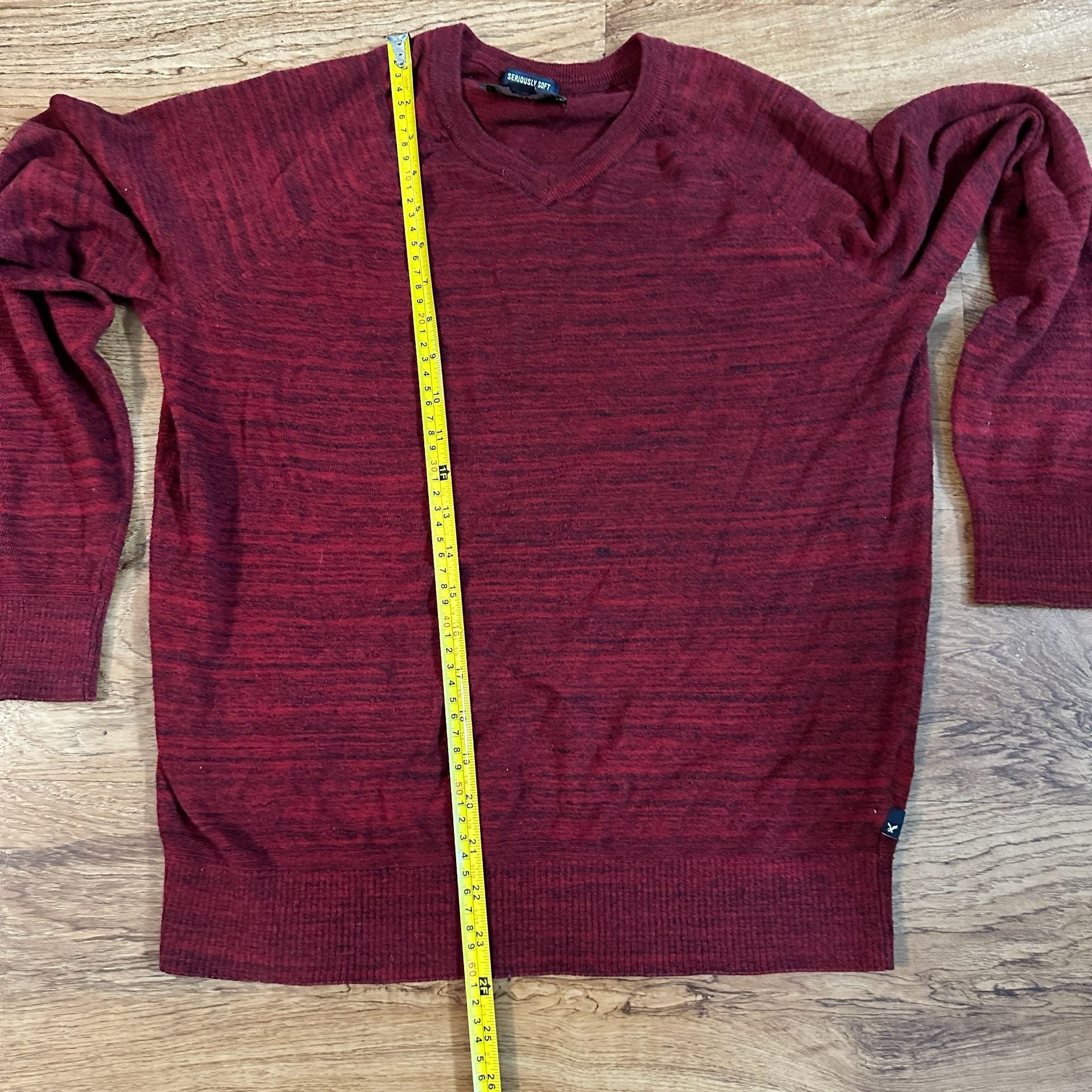 American Eagle Outfitters Sweater Red Marled Long Sleeve Pullover 5