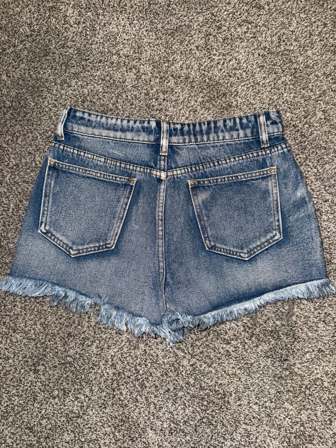 POL Denim Shorts Size M Blue Distressed Crystal Fringe Cutoffs 5