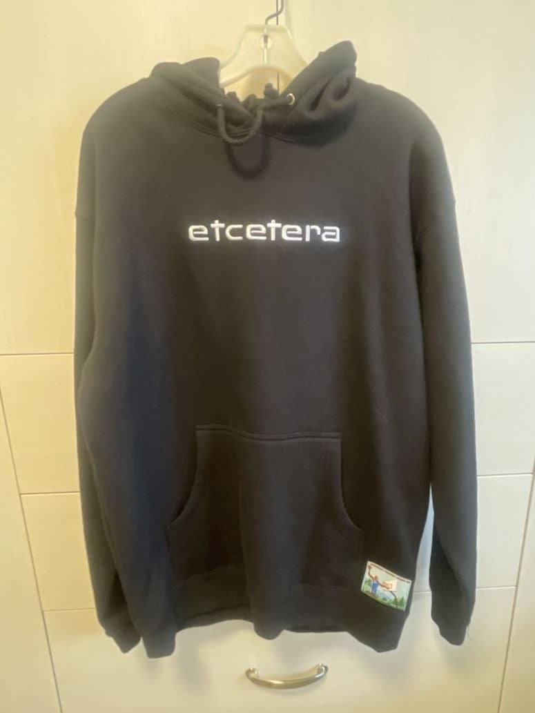 Etcetera Rarewear Hoodie Size Medium Black Graphic Pullover 2