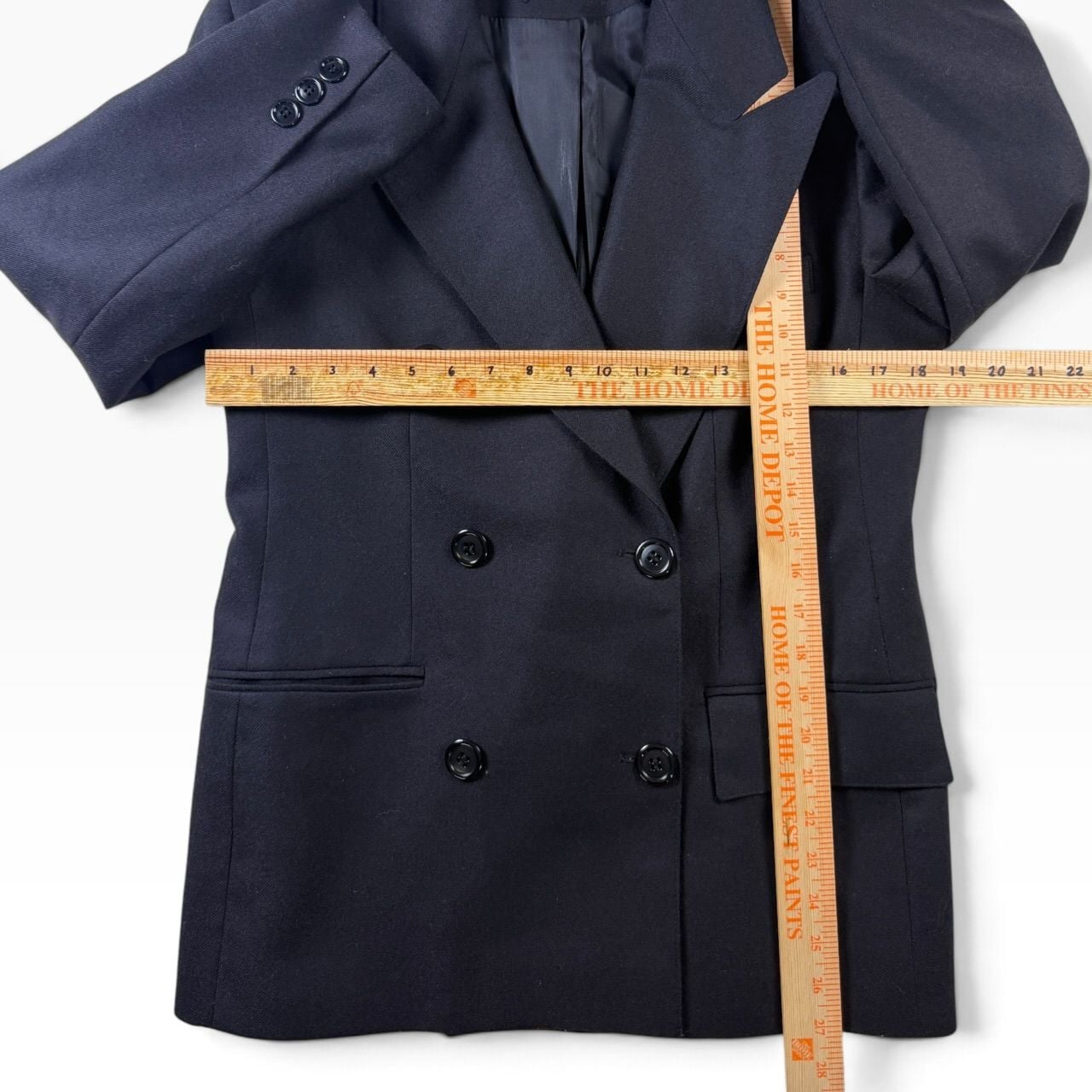 Giorgio Sant'Angelo 90s Black Wool Power Blazer Double Breasted | L 6