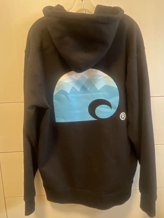 Etcetera Rarewear Hoodie Size Medium Black Graphic Pullover 6