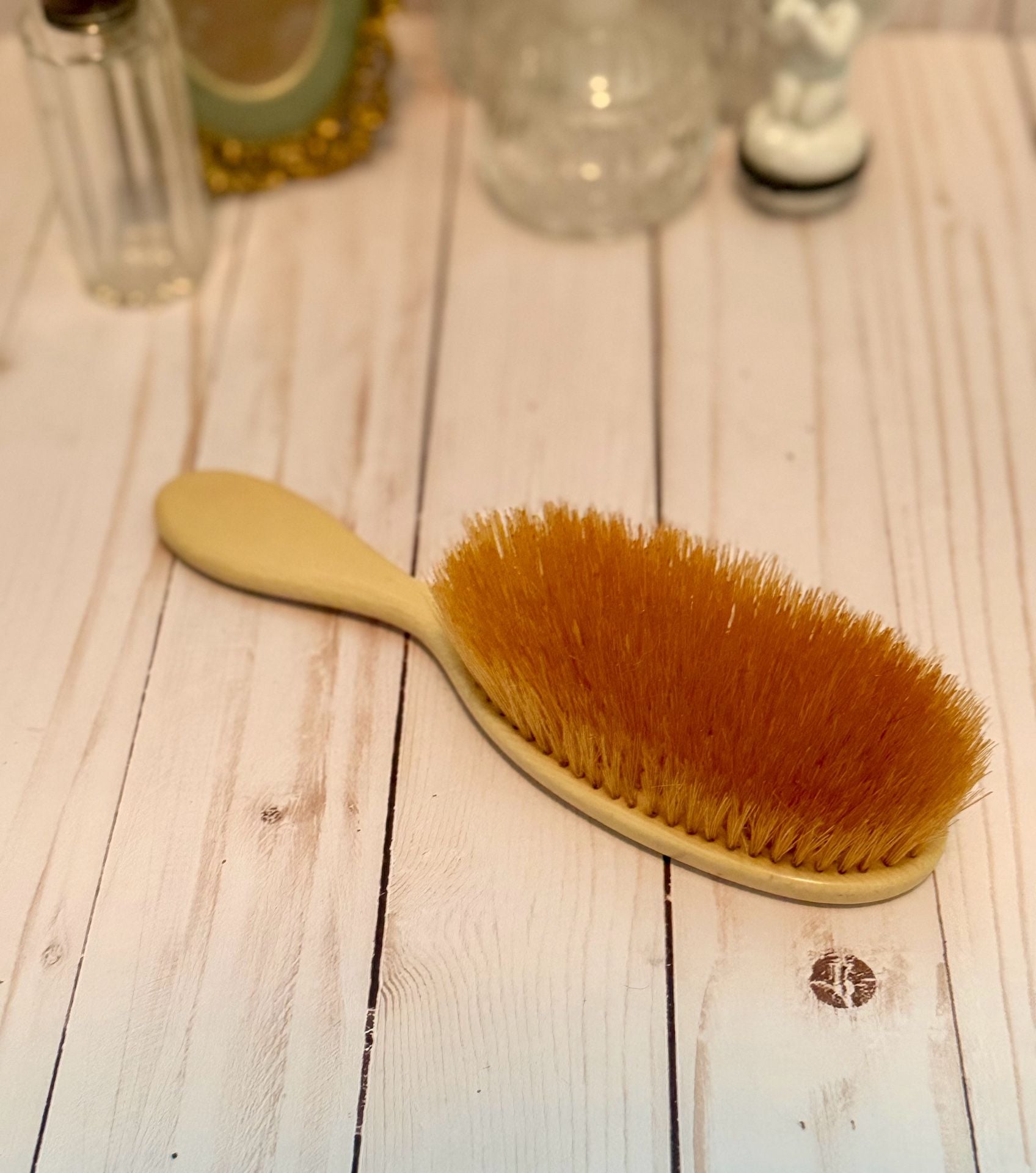 Antique French Ivory Celluloid Vanity Brush 4