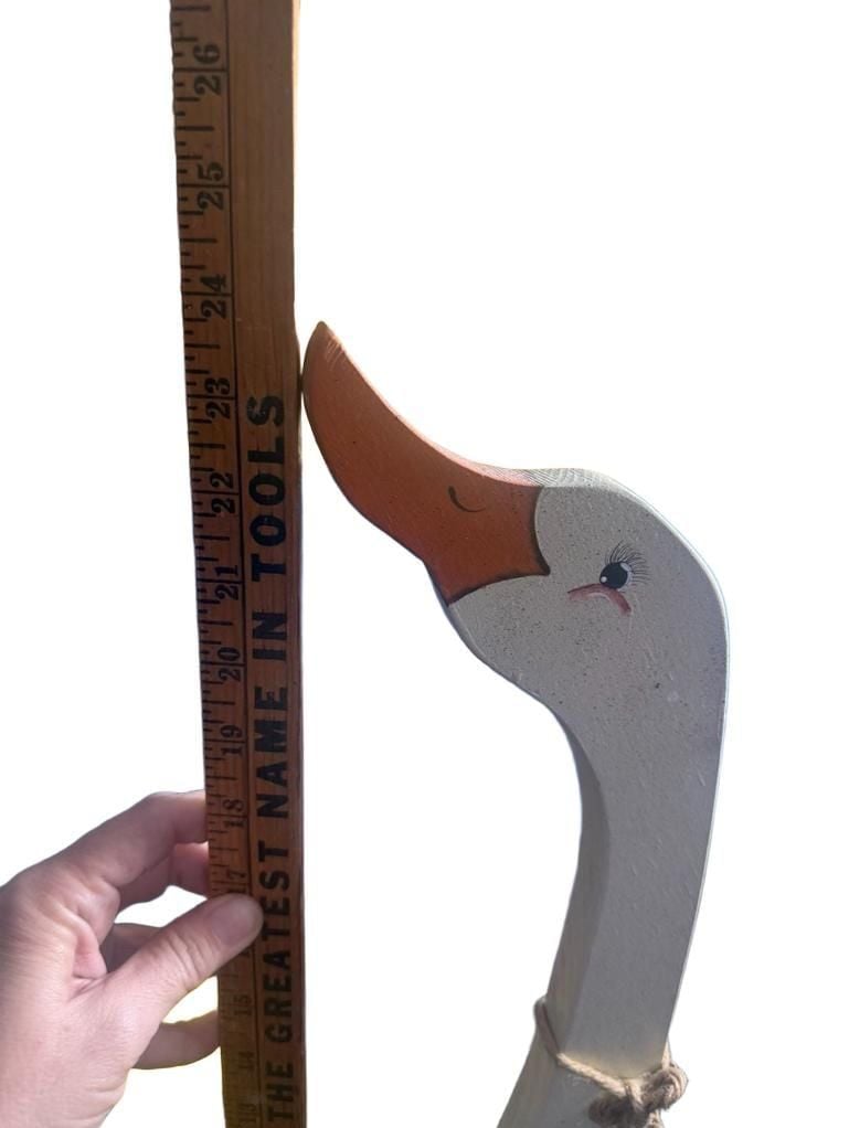 Wooden Goose Toilet Paper Holder 24” Country Farmhouse Primitive Heart Decor 2