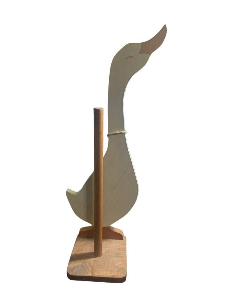 Wooden Goose Toilet Paper Holder 24” Country Farmhouse Primitive Heart Decor 4
