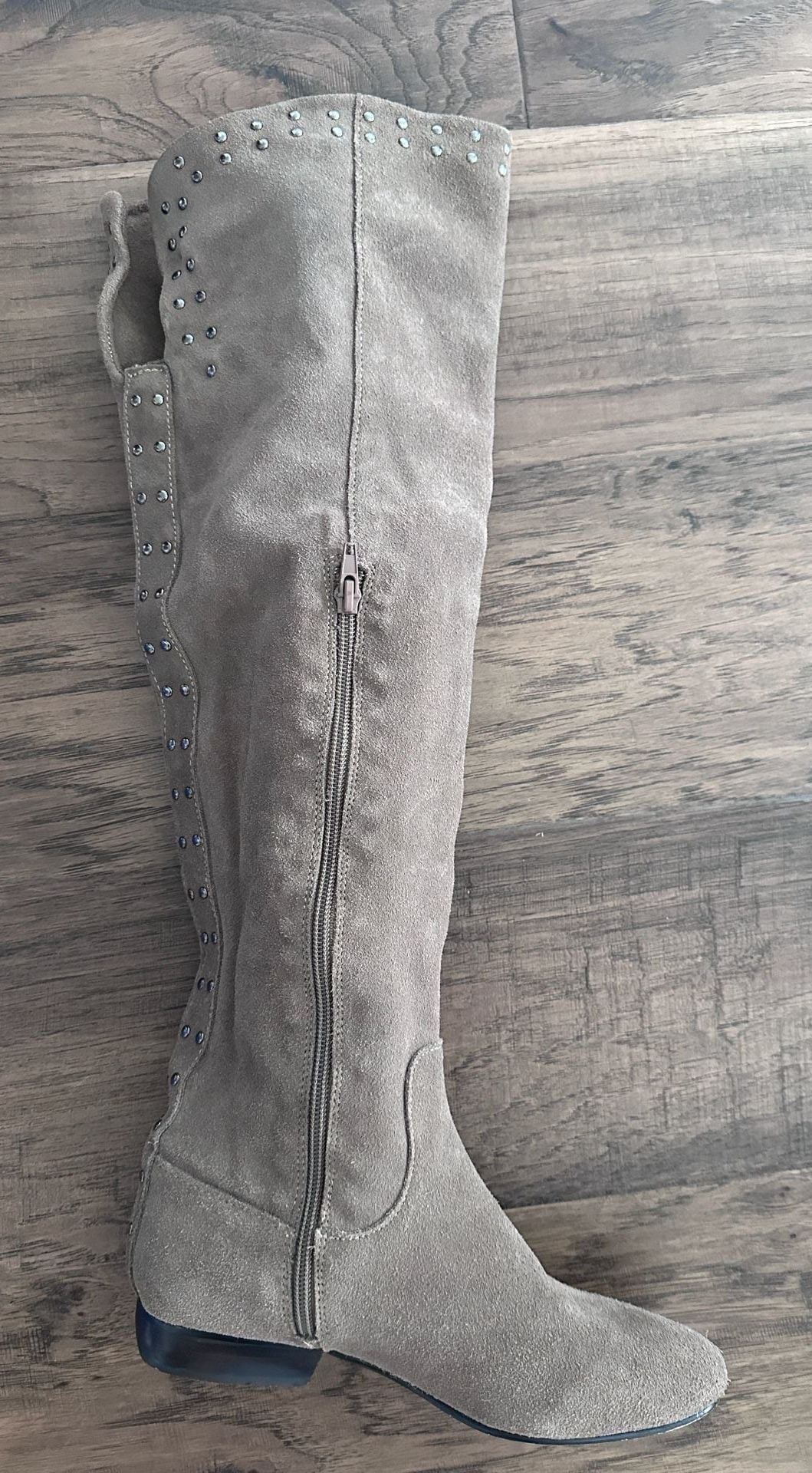 Kelsi Dagger Brooklyn Logan Suede Over The Knee Boots Fawn 6