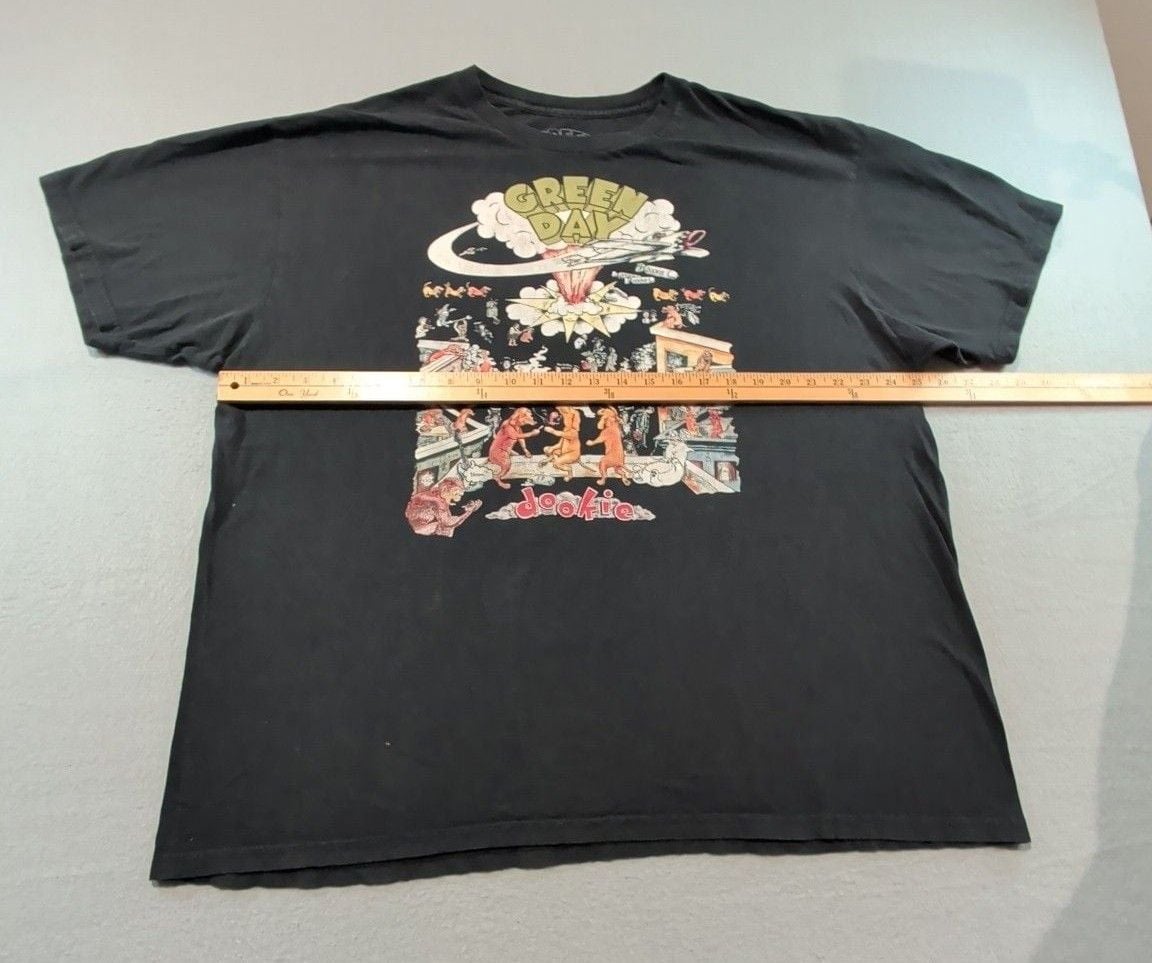 Green Day Dookie Graphic T-Shirt Size 2X Black Punk Rock Band Tee 4