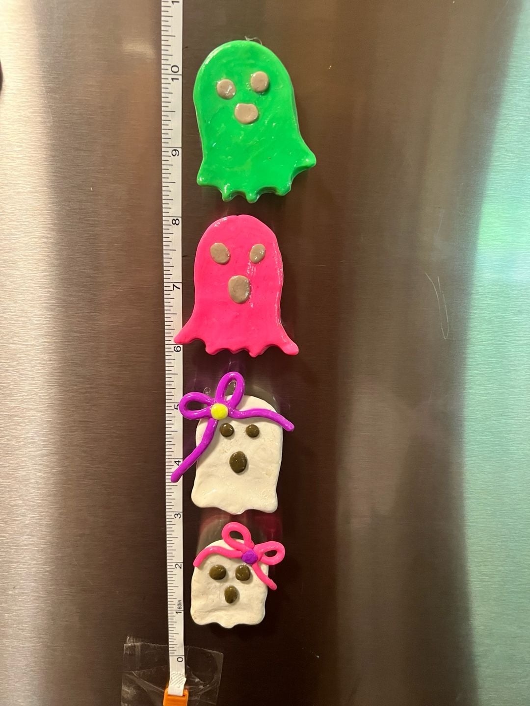 Handmade Clay Ghost Magnets Set of 4 Halloween Decor 1