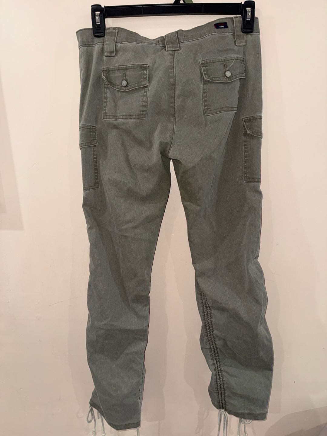 Vigoss Cargo Pants Size 9/10 Olive Green Utility Ruched Drawstring 7