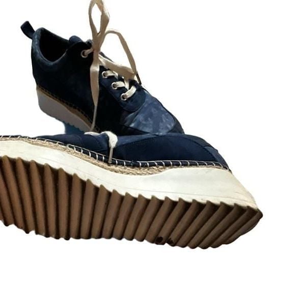 JustFab Spencer Athletic Sneaker Blue Denim Espadrille Platform 5