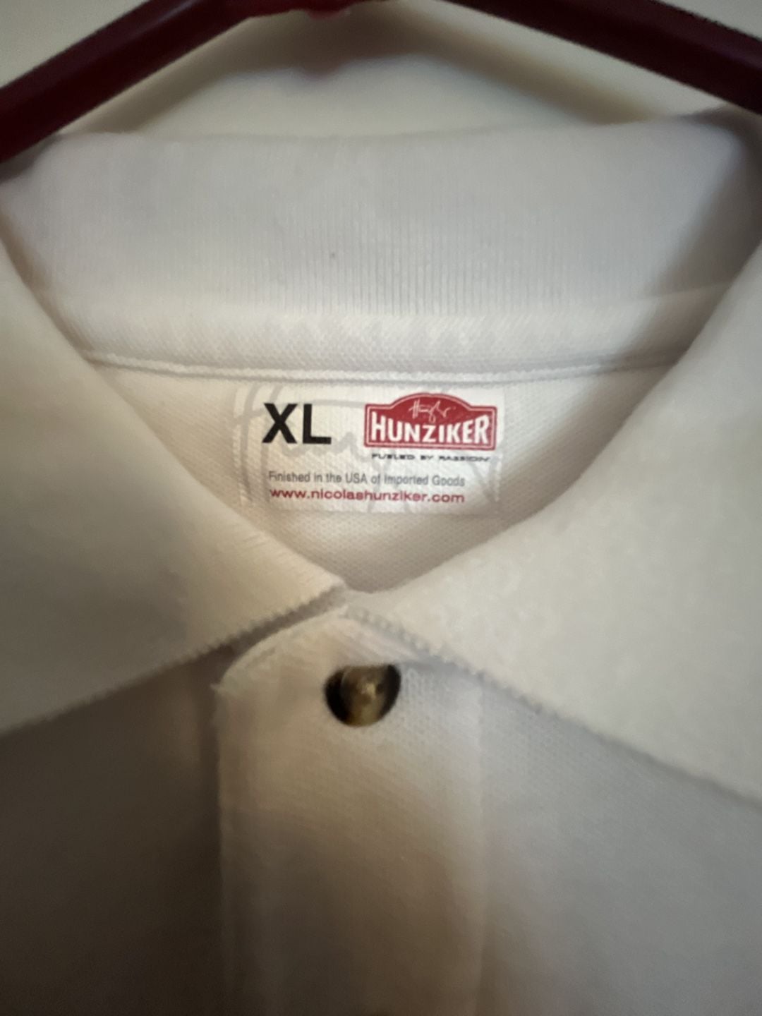 Hunziker Vic Elford Polo Shirt Size XL White 4