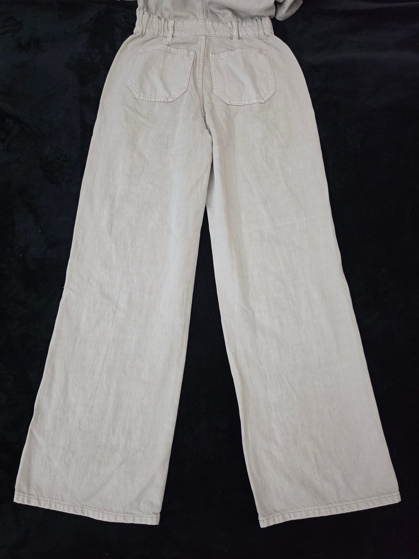 Universal Thread Denim Baggy Jumpsuit Tan Off-White Utility Boiler Suit Overall, size 2 7