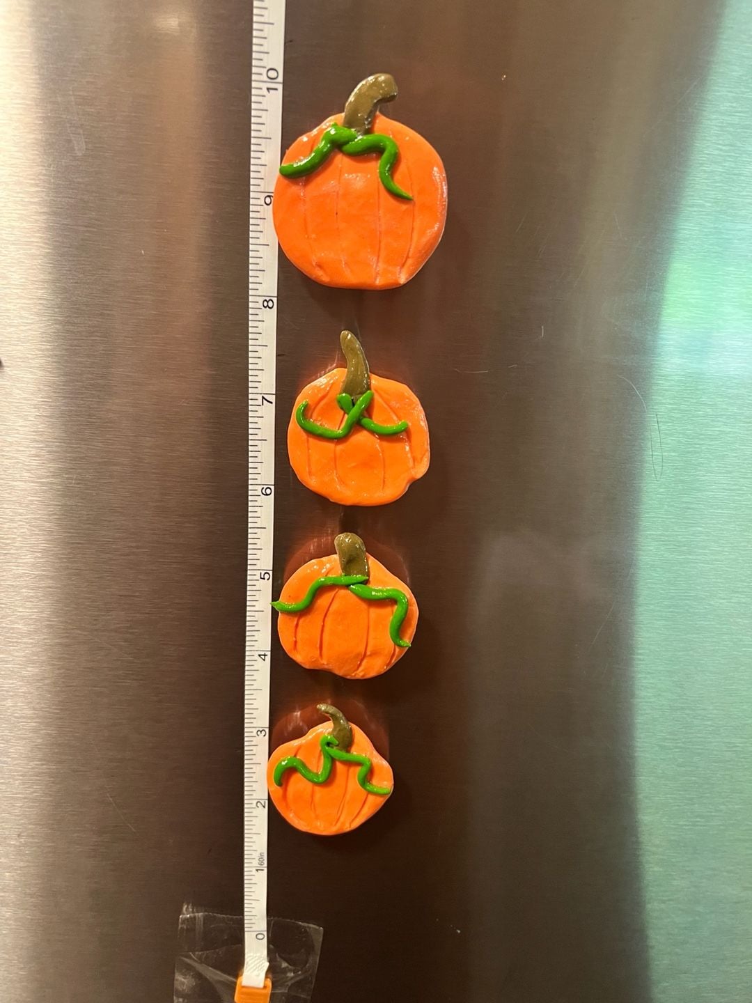 Handmade Pumpkin Refrigerator Magnets Set of 4 Fall Decor 1