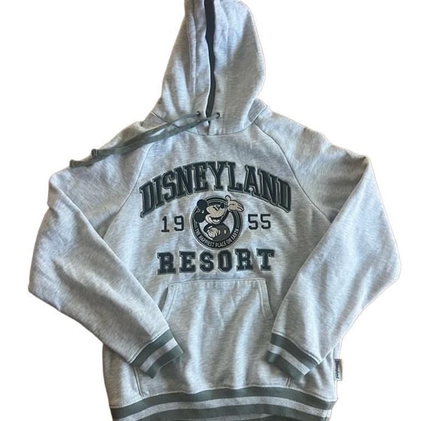 Disneyland Resort Mickey Mouse 1955 Varsity Hoodie Sweatshirt XS Gray
