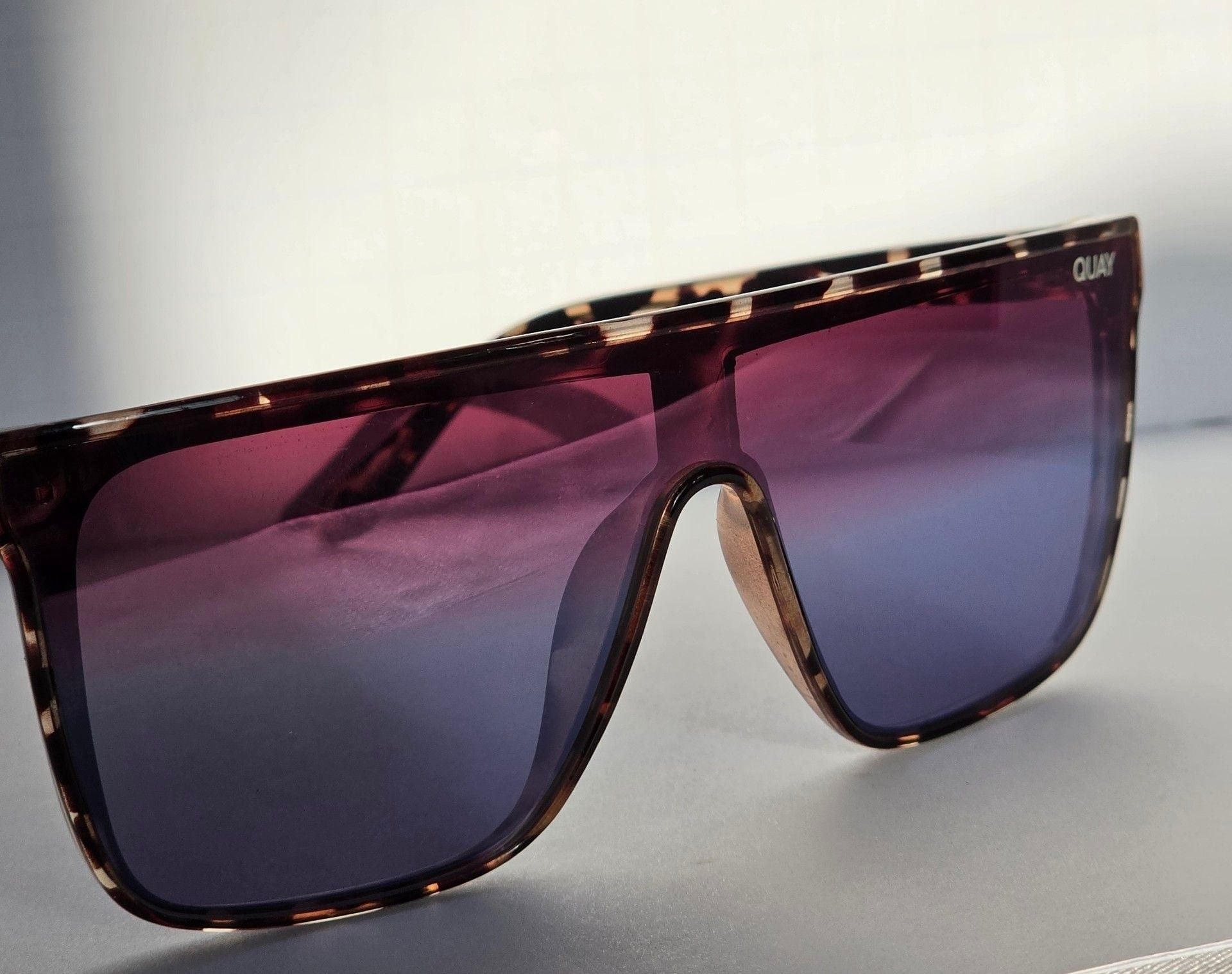 Quay Nightfall Shield Sunglasses Tortoise Purple Gradient 3