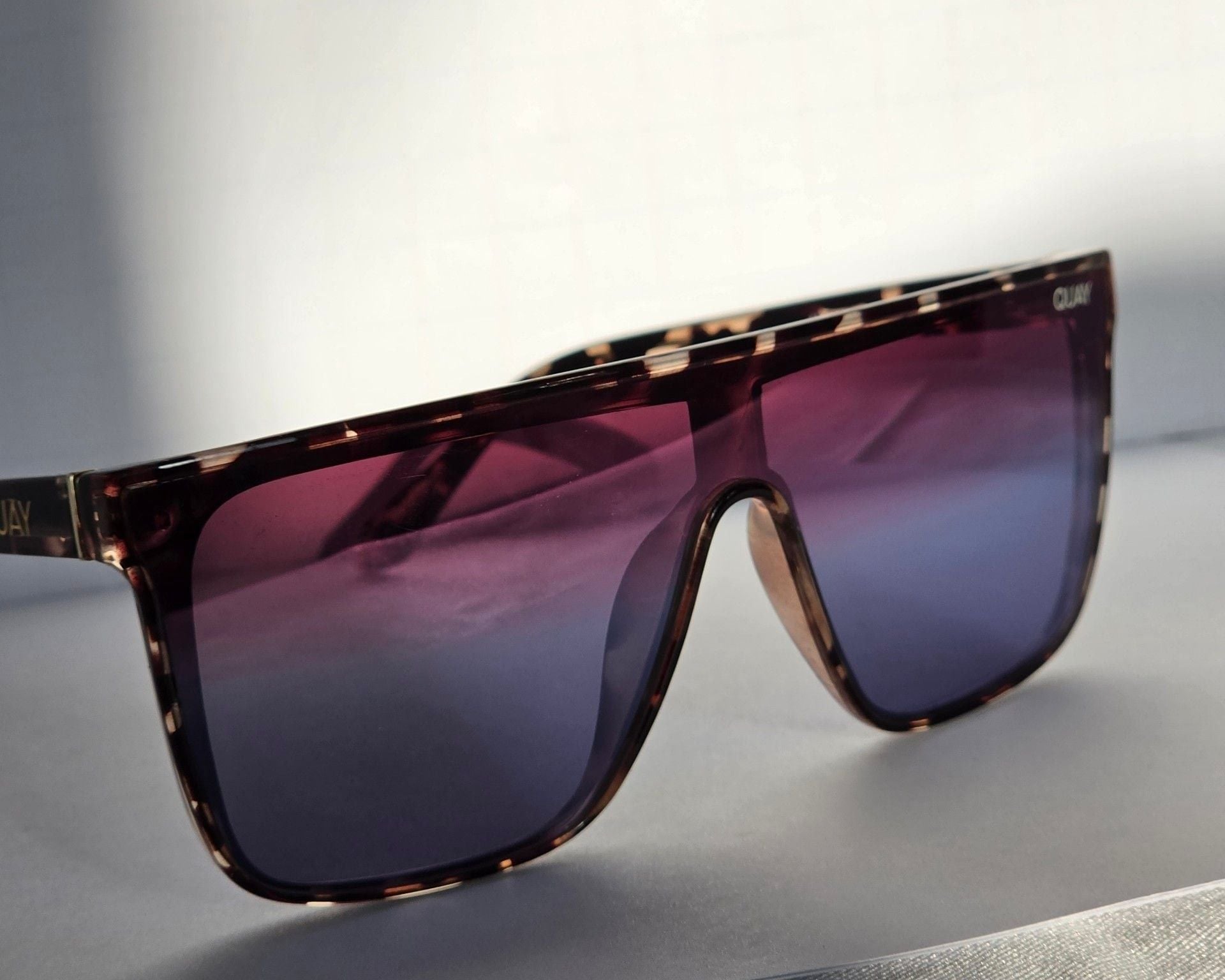 Quay Nightfall Shield Sunglasses Tortoise Purple Gradient 7