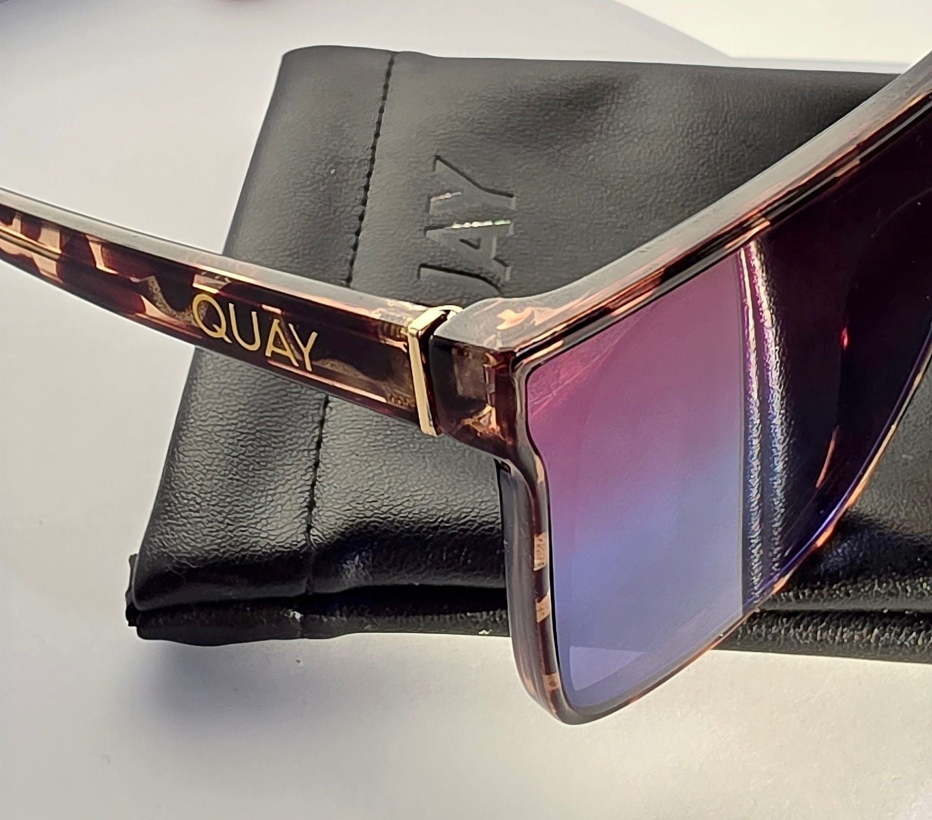 Quay Nightfall Shield Sunglasses Tortoise Purple Gradient 6