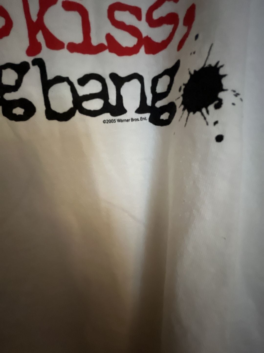 Anvil Kiss Kiss Bang Bang T-Shirt Size L White Black Ringer Movie Promo 2005 5