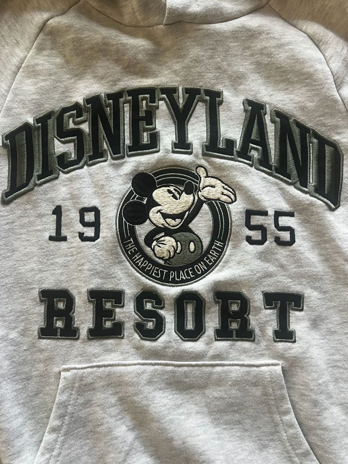 Disneyland Resort Mickey Mouse 1955 Varsity Hoodie Sweatshirt XS Gray 9