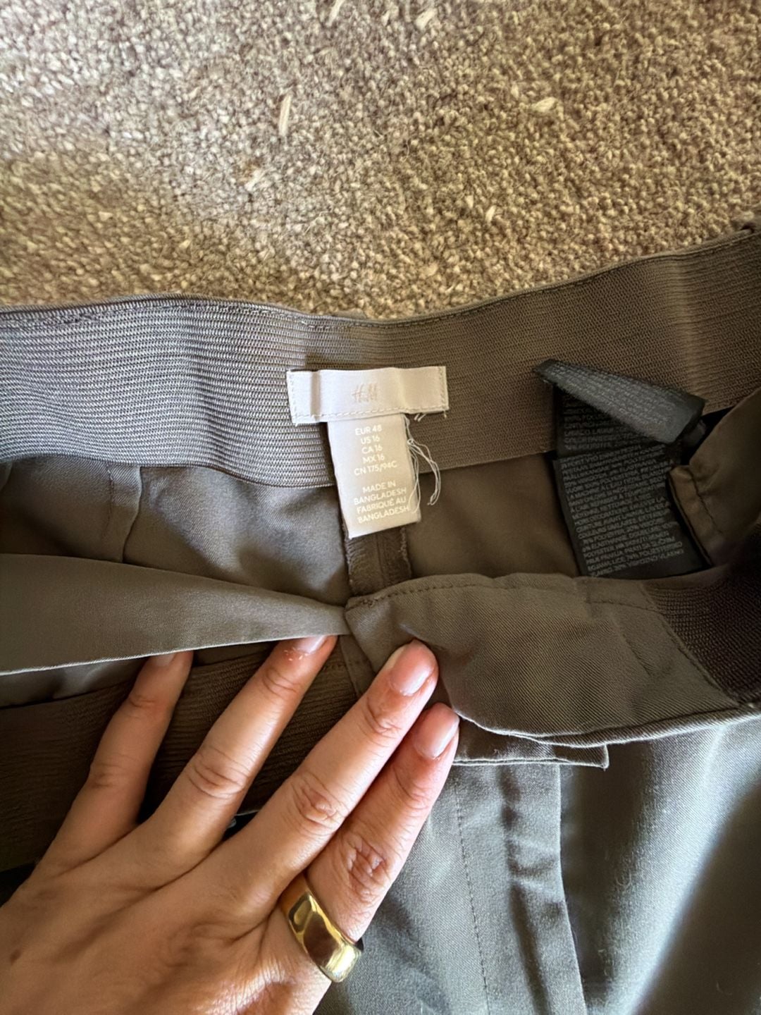 H&M Pleated Trousers Size US 16 Grey Wide Leg 2
