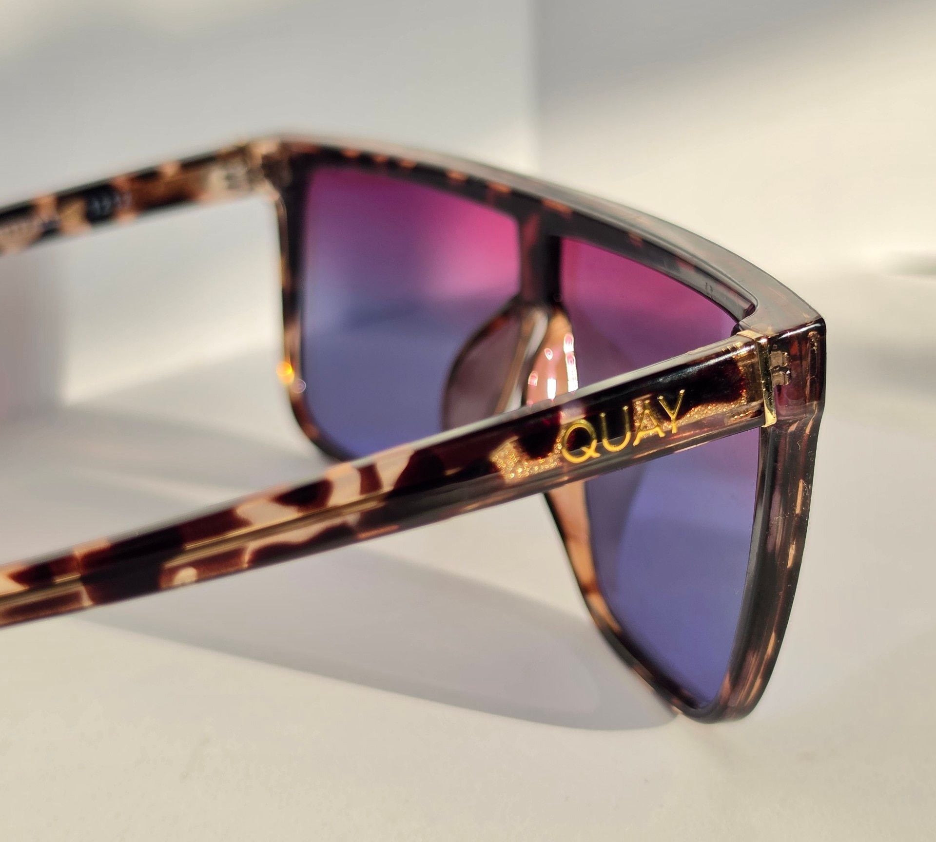 Quay Nightfall Shield Sunglasses Tortoise Purple Gradient 2