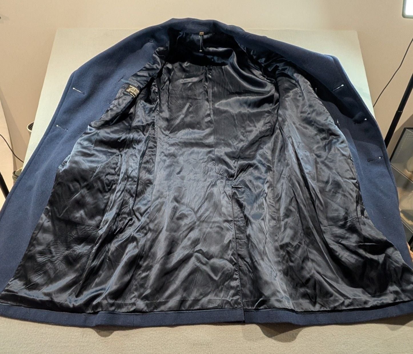 USAF Overcoat Man's Wool Velour Size 37L Blue 85 Military Dress Coat 4