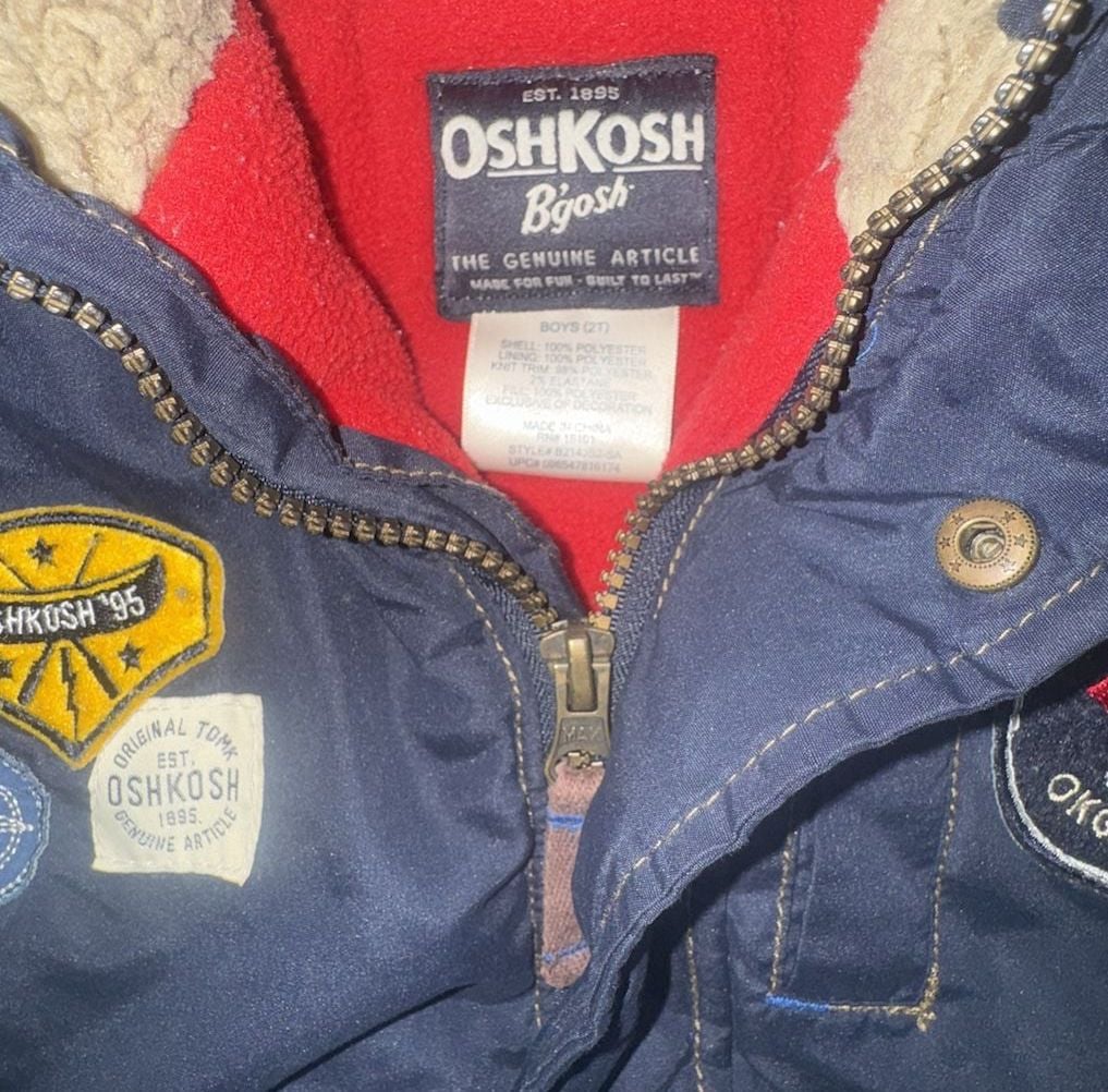 OshKosh B'gosh Winter Jacket Size 2T Blue Fleece Lined 3