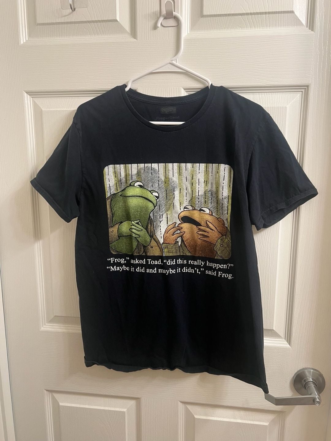 Frog And Toad Something Happened Quote T-Shirt Black 2