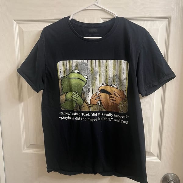 Frog And Toad Something Happened Quote T-Shirt Black