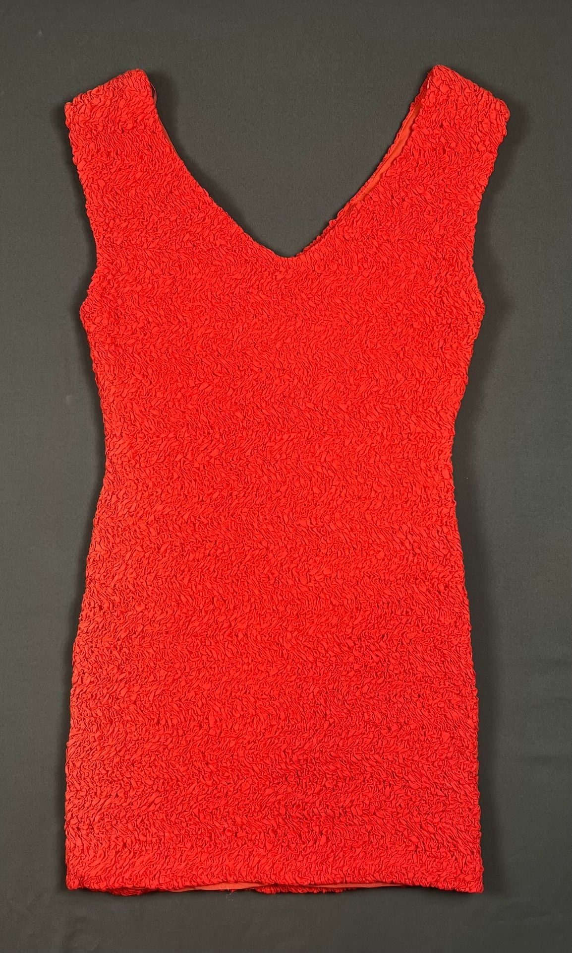 ASTR the Label Odelle Minidress Size L Red Textured Boucle V-Neck 2