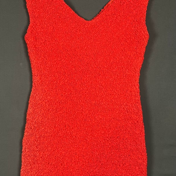 ASTR the Label Odelle Minidress Size L Red Textured Boucle V-Neck