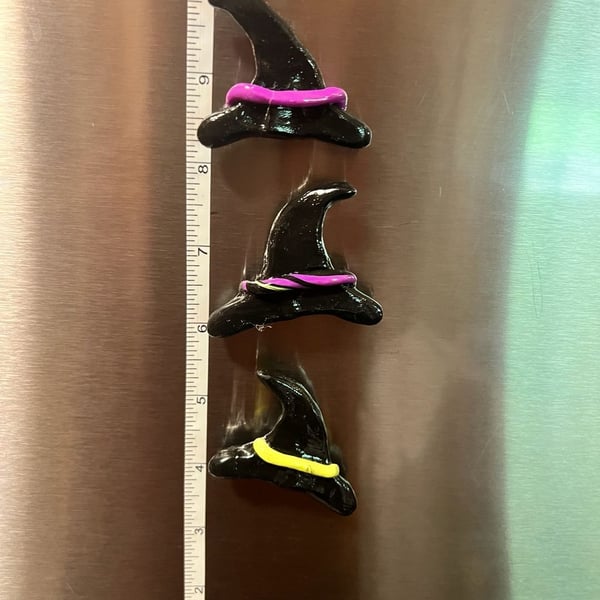 Handmade Witch Hat Magnets Set of 3 Halloween Decor