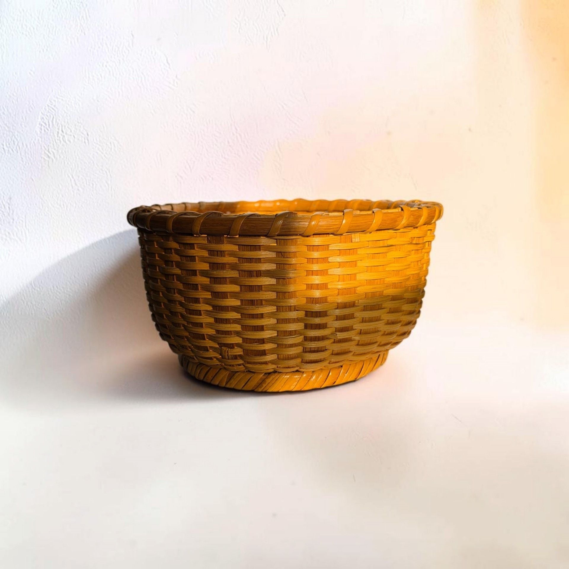 1974 John McAdams Signed Handwoven Basket 11” Vintage Folk Art Indiana Basket 6