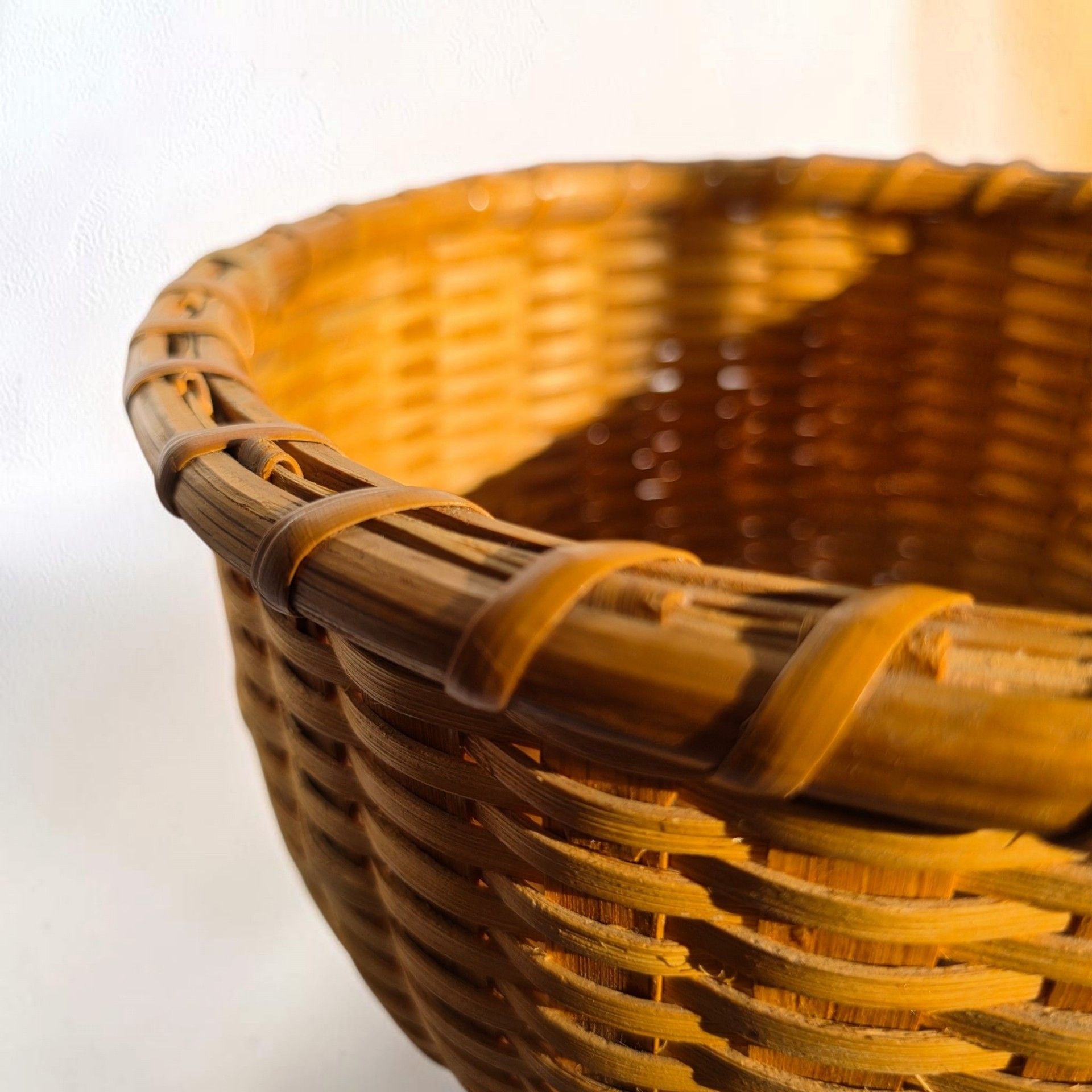1974 John McAdams Signed Handwoven Basket 11” Vintage Folk Art Indiana Basket 7