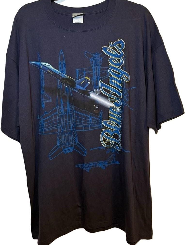 Liquid Blue Blue Angels Jet Fighter Graphic T-Shirt Navy 2X 2