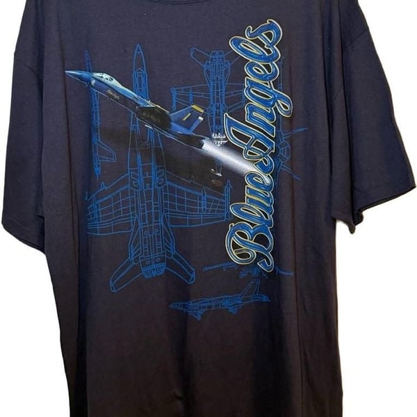 Liquid Blue Blue Angels Jet Fighter Graphic T-Shirt Navy 2X