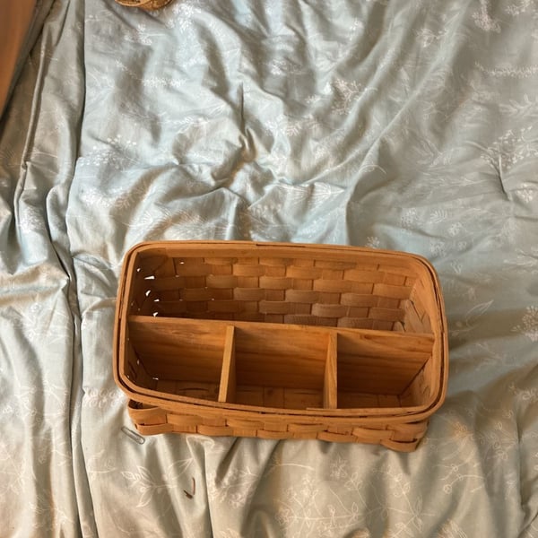 Peterboro Woven Wood Basket Buffet Style Wood Divider