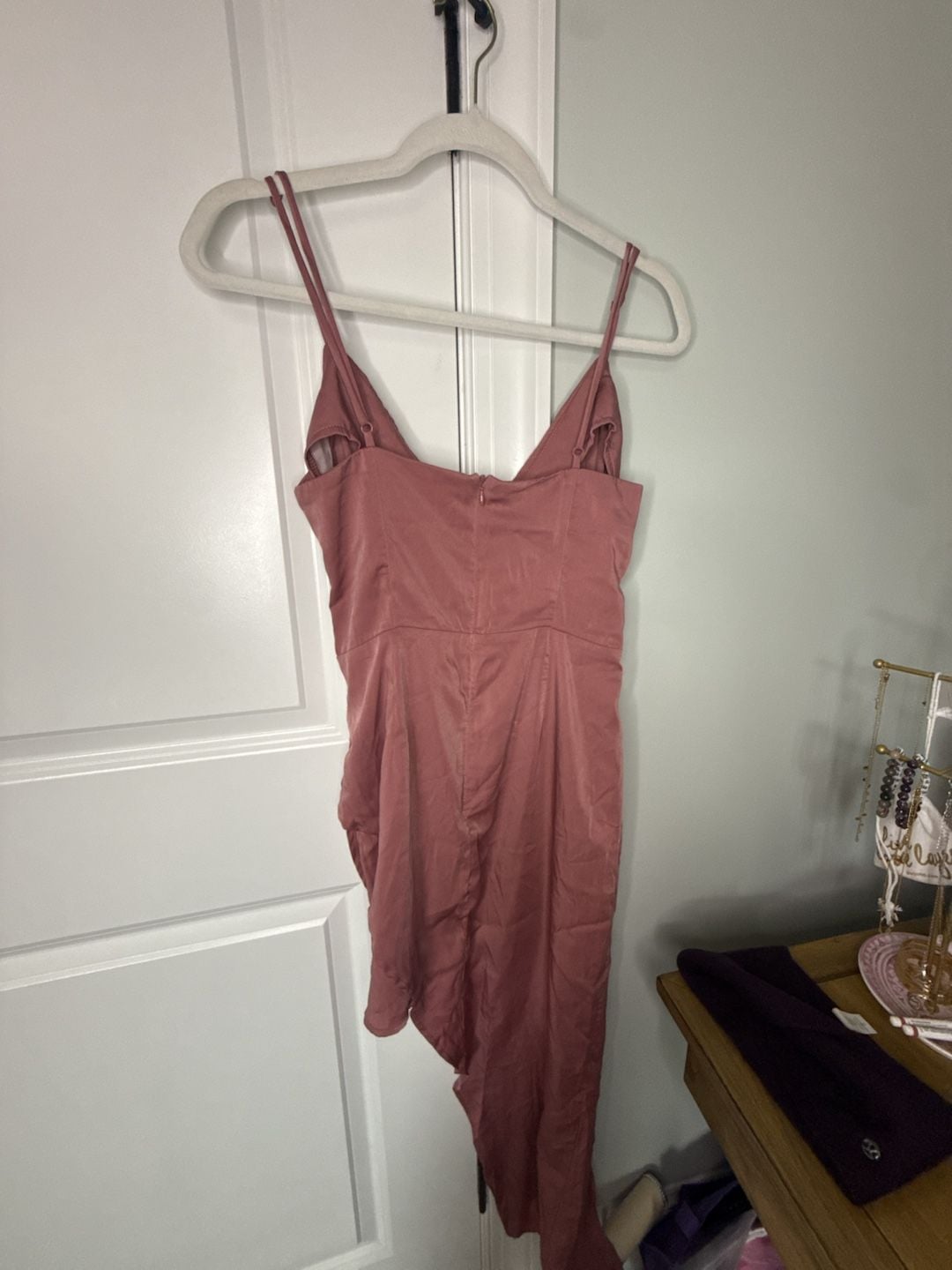 Lulus Let's Celebrate Tonight Mauve Satin Asymmetrical Dress Size S 4