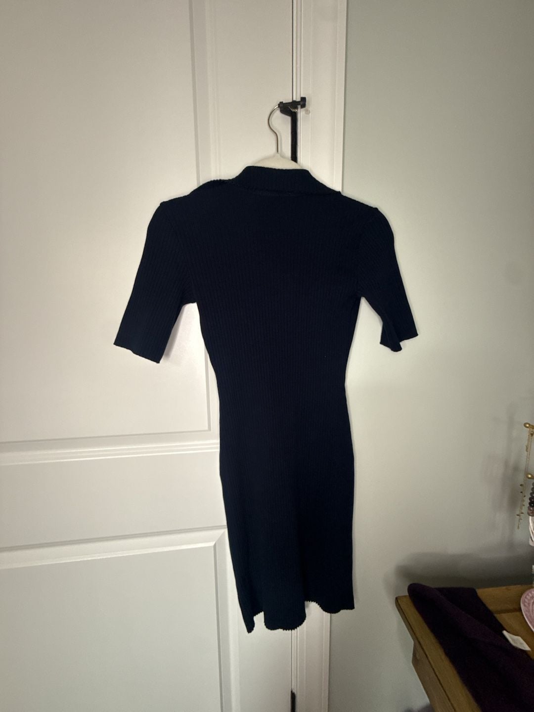 Cotton Citizen Ribbed Polo Mini Dress Black 4