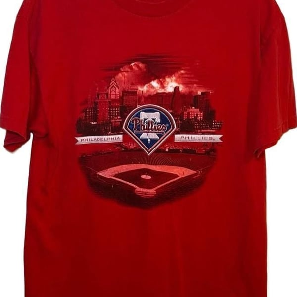 Majestic 2008 MLB Philadelphia Phillies Citizens Bank Park Stadium T-Shirt Large