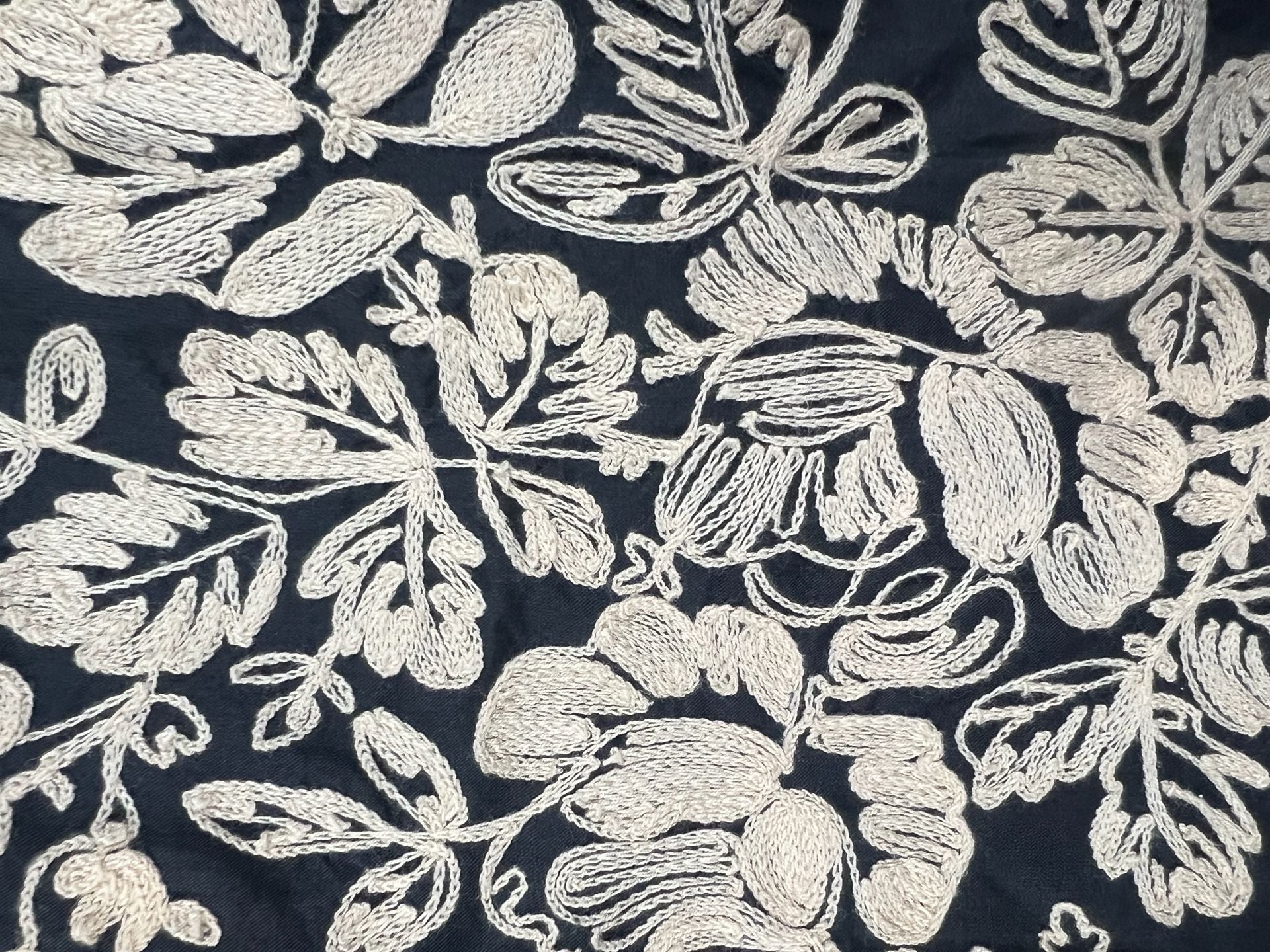 J.Crew Mirabel Floral Embroidered Dress Size 4 Gray Cotton 5