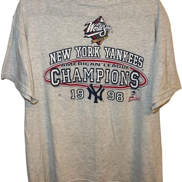 Vintage 1998 Logo 7 New York Yankees American League Champions T-Shirt