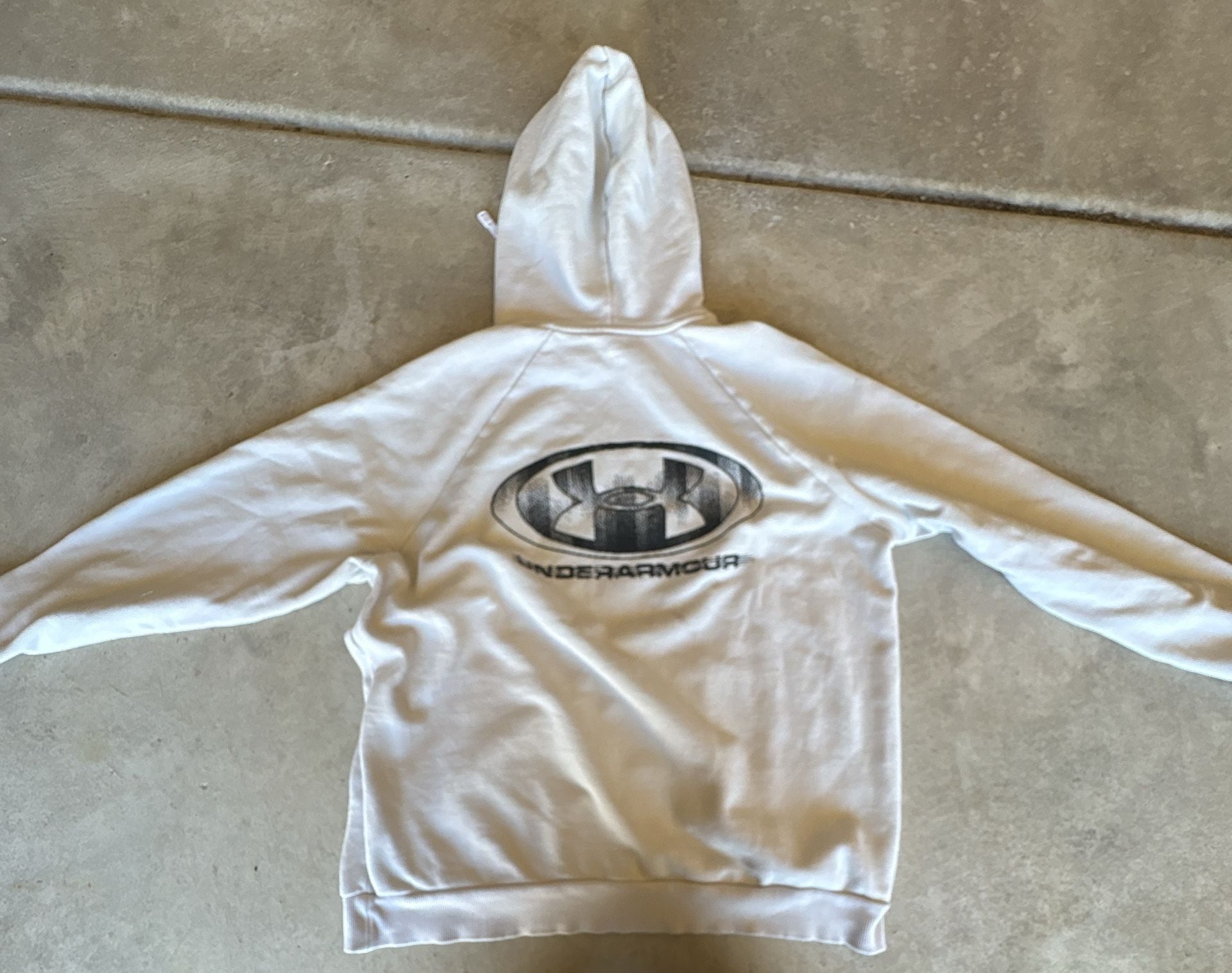 Under Armour Glitch Logo Hoodie Size L White Graphic Pullover Sweatshirt 3